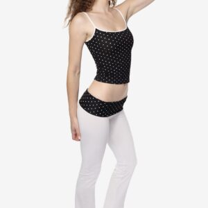 83500P - Cotton Spandex Printed Contrast Yoga Legging