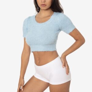 RFK4980 - Short Sleeve Fuzzy Sweater