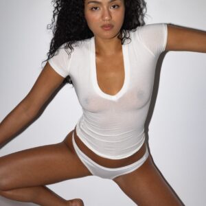 CC356 - Cheesecloth Fitted V-Neck T-Shirt