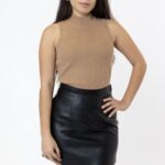 RFK382 - Cashmere Knit Sleeveless Mock Neck